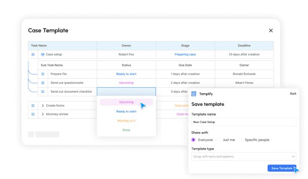 Task template with dynamic due dates