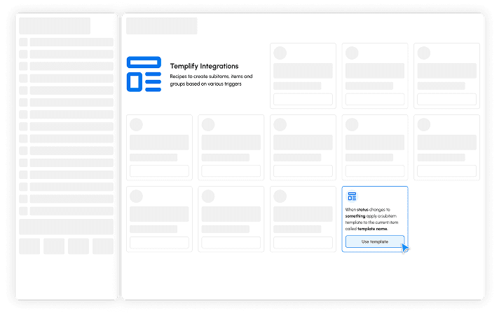 Templify automation recipe applying a subitem template on status change
