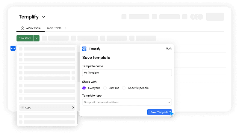 Creating a reusable template from a monday.com group in Templify