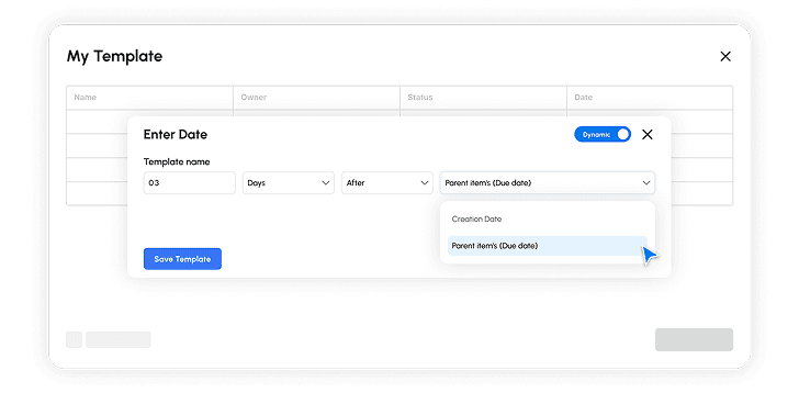 Configuring dynamic dates and owners in a Templify template