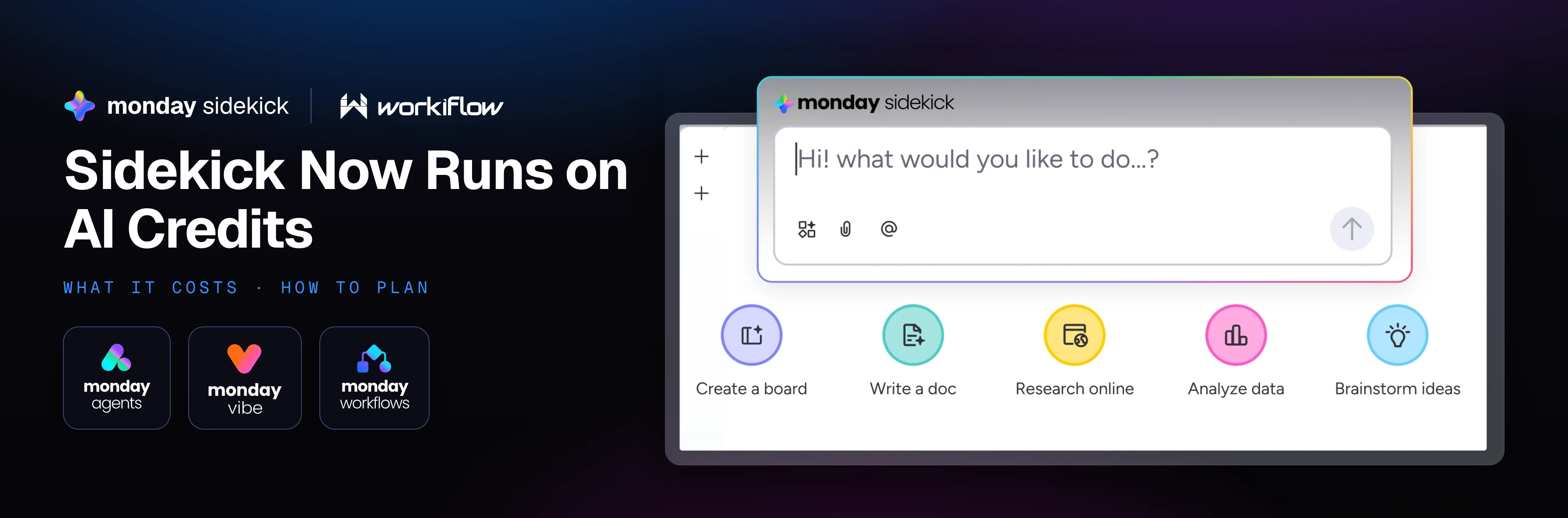monday Sidekick reviewing a project portfolio — Sidekick joins monday.com's unified AI credit model on July 27, 2026.
