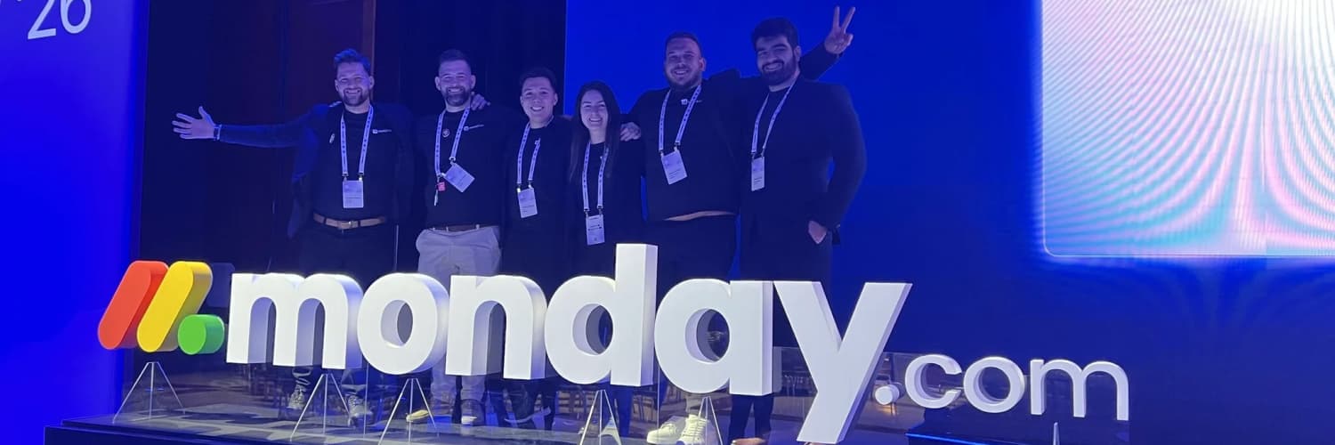 The Workiflow team at monday.com's Partner Summit in Prague, where the Rising Star Award for North America was announced.