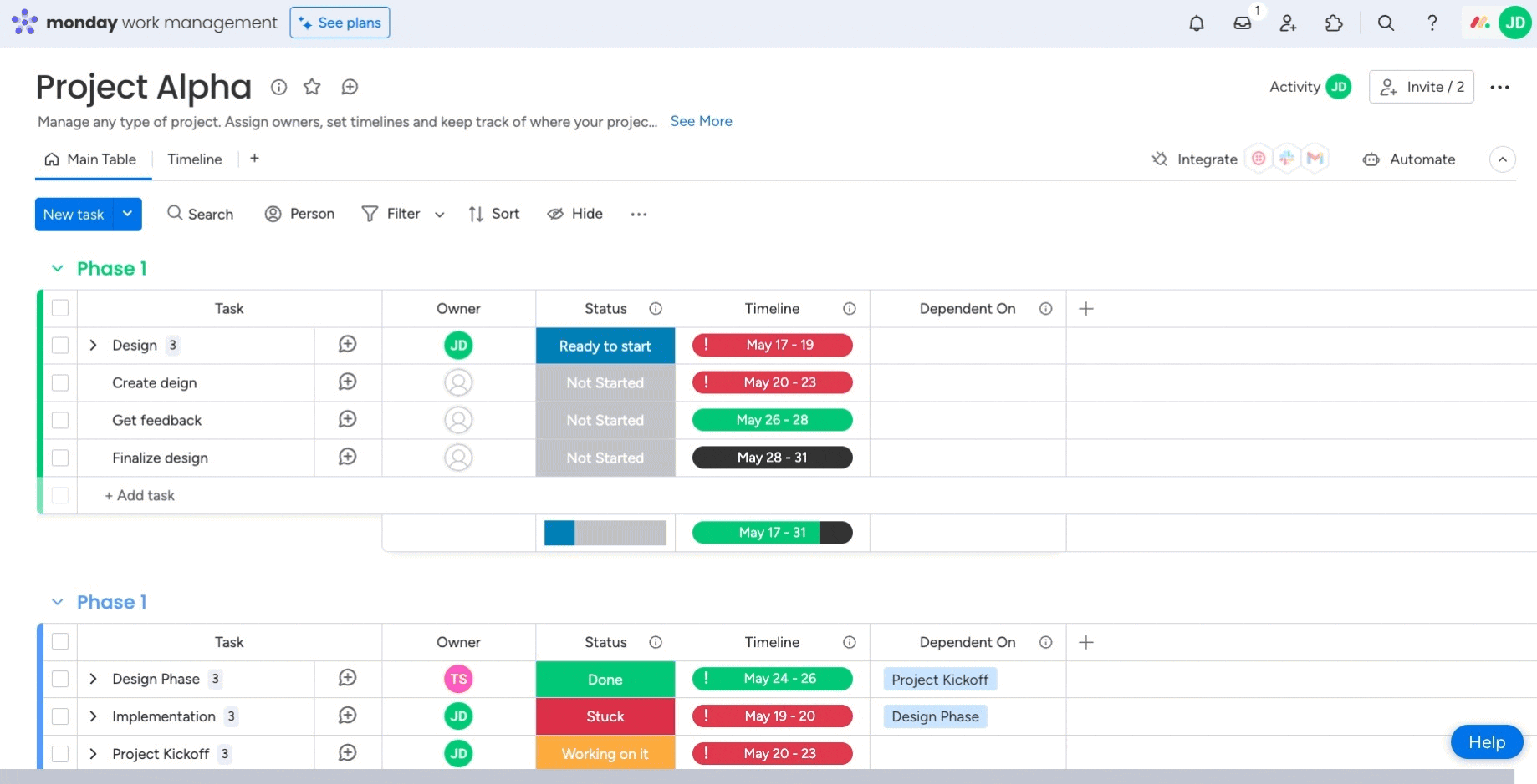 Animated walkthrough of adding the Templify item view to a monday.com board via the Item View Center